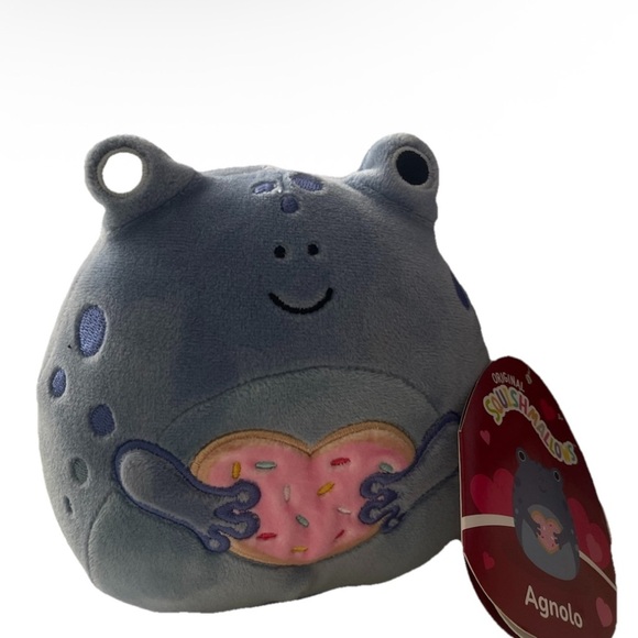 Squishmallow Agnolo Frog Plush w/ Pink Donut 8" Valentine’s Day Edition NWT - Picture 1 of 5